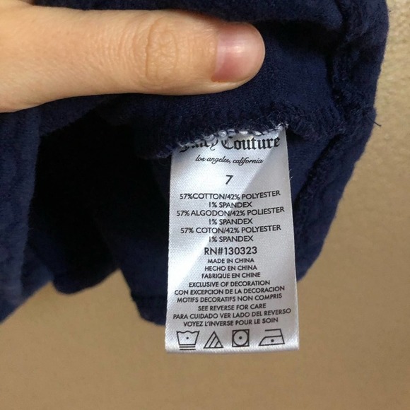 Kids Juicy Couture Navy Peplum Top Size 7 - Picture 4 of 7